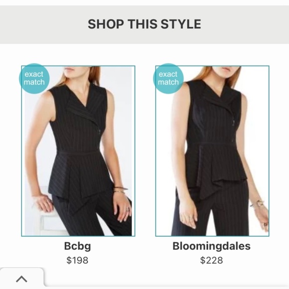 NWT BCBGMaxAzria Black Pinstripe Sleeveless Peplum Carlynn Top XS Bloomingdale’s - Picture 11 of 14